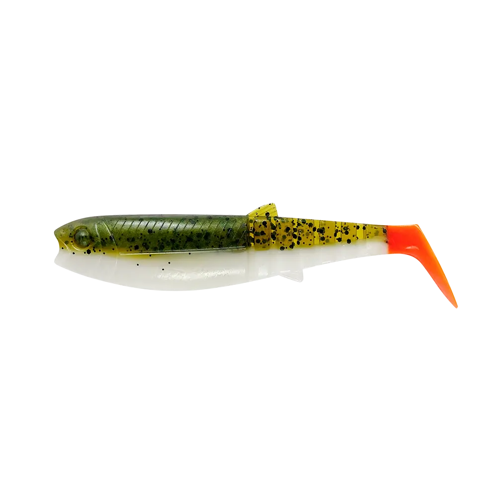 Savage Gear nástraha Cannibal Shad 6,8cm 3g - Olive Hot Orange