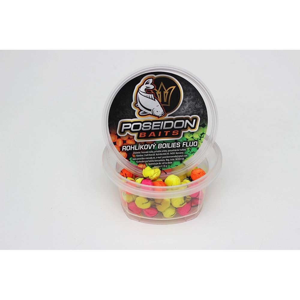 Poseidon Baits Rohlíkové boilies 12mm 35g Fluo Tutti Frutti