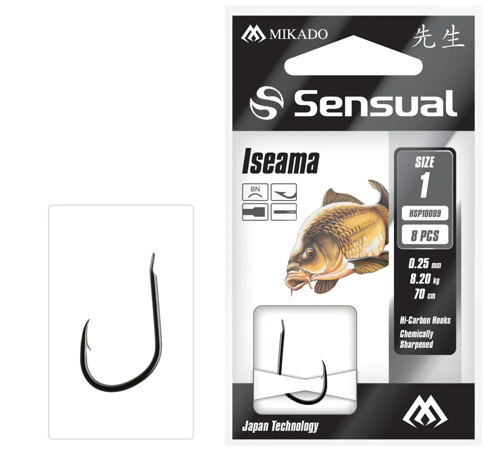 Mikado navázané háčky Sensual - Iseama BN #1 vlasec 0.25mm/70cm - 8ks