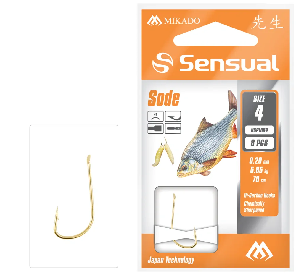 Mikado navázané háčky Sensual - Sode G vlasec 0.12mm/70cm - 8ks