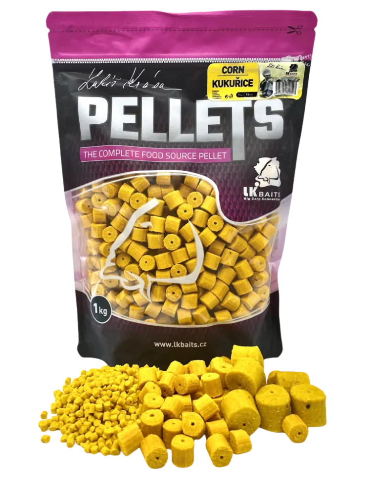LK Baits kukuřičné pelety Corn Pellets 1kg 12mm