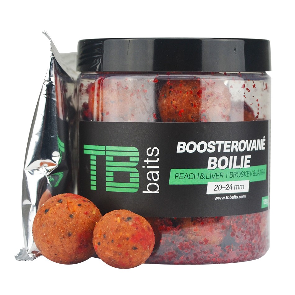 TB Baits Boosterované Boilie Peach Liver 120g Ø20-24mm