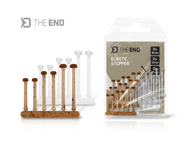 Elastická zarážka Delphin TheEND / 36ks, 18,21,25 mm / Ground+Clear
