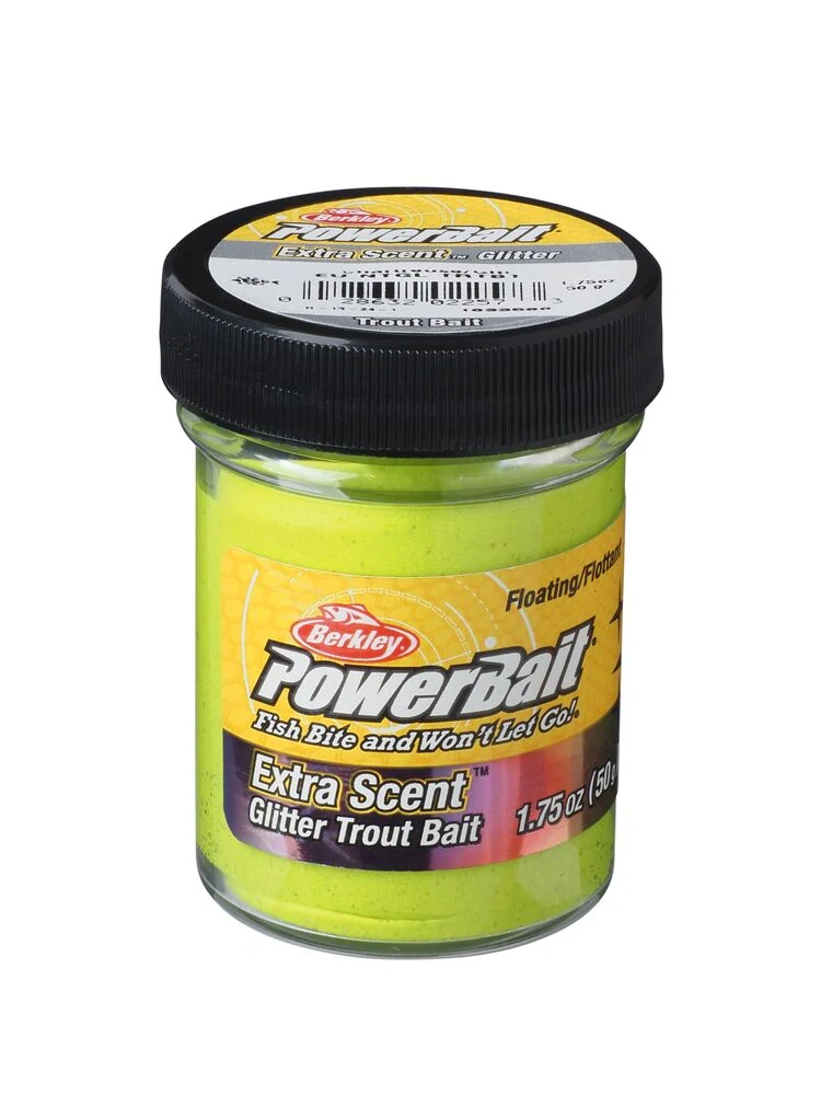 Berkley těsto na pstruhy PowerBait Natural Glitter Trout Bait 50g - Chartreuse Glitter - Cheese