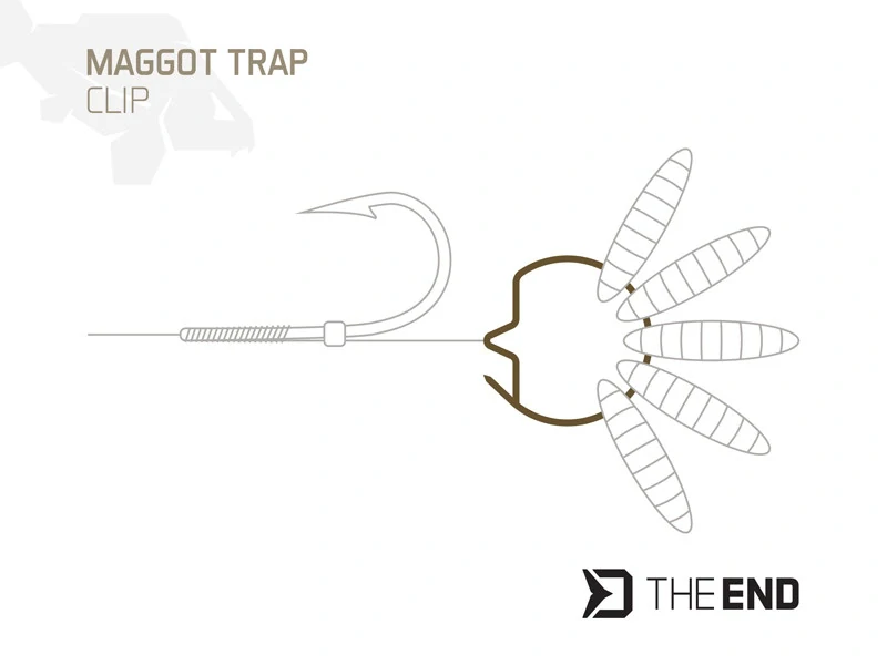 Klip na červy Delphin TheEND Maggot Trap / 15ks M
