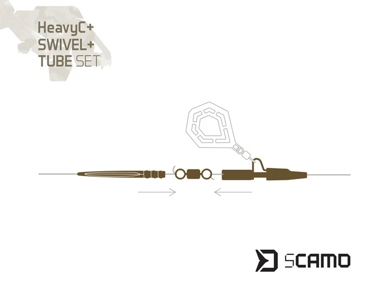 Set Delphin sCAMO HeavyC + Swivel + Tube 5 setů #4