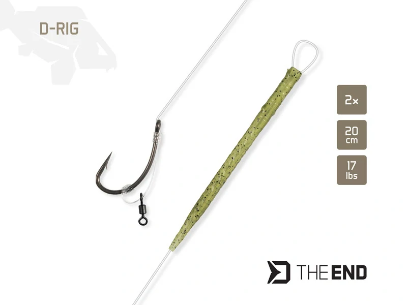 Návazec Delphin TheEND D-Rig / 2ks 20 cm / 17lbs / #6