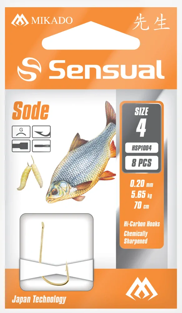 Mikado navázané háčky Sensual - Sode G vlasec 0.12mm/70cm - 8ks