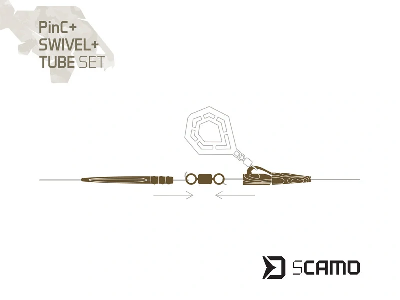 Set Delphin sCAMO PinC + Swivel + Tube / 5 setů #4