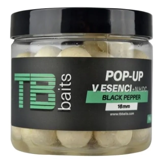 TB Baits Plovoucí Boilie Pop-Up 65g White Black Pepper + NHDC Ø12mm