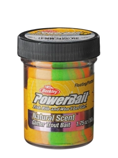 Berkley těsto na pstruhy PowerBait Natural Glitter Trout Bait 50g - Rainbow Glitter - Garlic