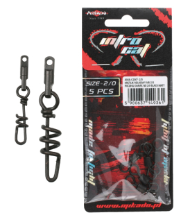 Obratlík - HEAVY s rychlokarabinou vel. 6 nosnost 145kg BLACK MATT(černý matný) - 5 ks