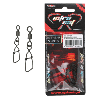 Obratlík - zátěžový s karabinou ROLLING + GERMANY vel. 1/0 nosnost 50kg BLACK MATT(černý matný) - 5 ks