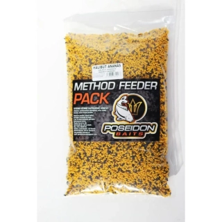 Poseidon Baits Method Feeder set 800g + 200ml booster - Halibut/Sladká kukuřice